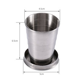 Tnfeeon 240 ml / 140 ml / 75 ml Stainless Steel Travel Folding Cup Portable Outdoor Travel Camping Folding Cup Retractable Folding Cup (S)