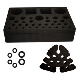 Eupheng Fly Tying Desktop Storage Rack in Black and Gray, High Density Flying Pliers Tool Holder Fly Tying Tool Caddy with Delicate Touch and Multiple Storage Soft Foam Tool Box