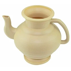 Easy Shopping® Bathroom Toilet Lota Bodnar Washing Jug Wudhu Pot Hard Plastic with Handle (Cream)