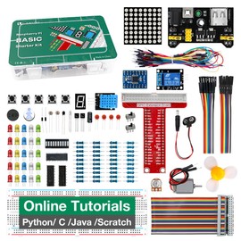 LAFVIN Basic Starter Kit for Raspberry Pi Development Board Breadboard LCD1602 Module Python C Java Scratch Beginner Kit
