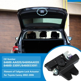 RATCHROLL Tailgate Lock Assembly for Toyota Camry 2002-2006, Car Rear Trunk Lock Actuator No.64600AA020/6460033091, Liftgate Door Lock Actuator Hatch Lock Mechanism Boot Release Actuator