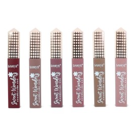 Saniye 6pcs Labial Líquido Indeleble Mate Larga Duración Saniye