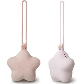Moonkie - Funda de silicona para chupete, bonito estuche portátil para guardar chupetes, paquete de 2