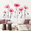 decalmile Large Poppy Flower Wall Decals Pink Floral Blossom Wall