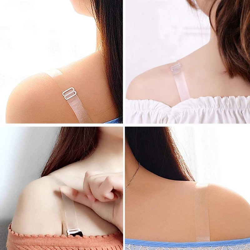 Lansonee 2 Pairs Invisible Soft Clear Non-Slip Adjustable Transparent Replacement
