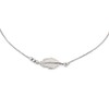 Vanbelle Sterling Silver Jewelry Centered Leaf Nature-Theme Anklet with Rhodium