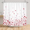 Leowefowa 72x72 Inch Valentines Day Shower Curtain Falling Red Heart