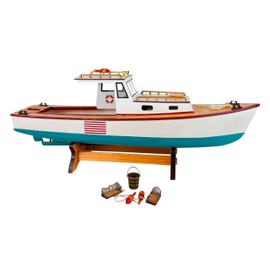 SAILINGSTORY Wooden Classic Lobster Boat Model Boat Decor Ship Model Nautical Decoration