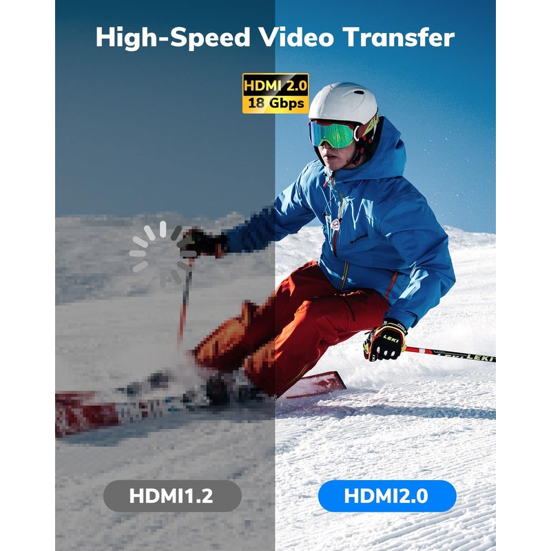 Jnoheefye 4K Coiled HDMI Cable