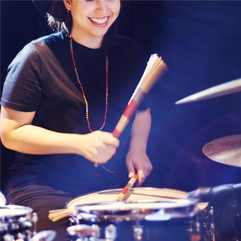 Drum Stick Brush Set Jazz Retractable Metal Wire 19 Beam