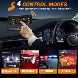 SS VISION 4 Gang Wireless Switch Panel, 12V 60A Auxiliary Car Swtich Panel, Universal Circuit Control Relay System Box with 4 Light Modes Memory Function for Car Truck UTV ATV Boat RV Off-Road