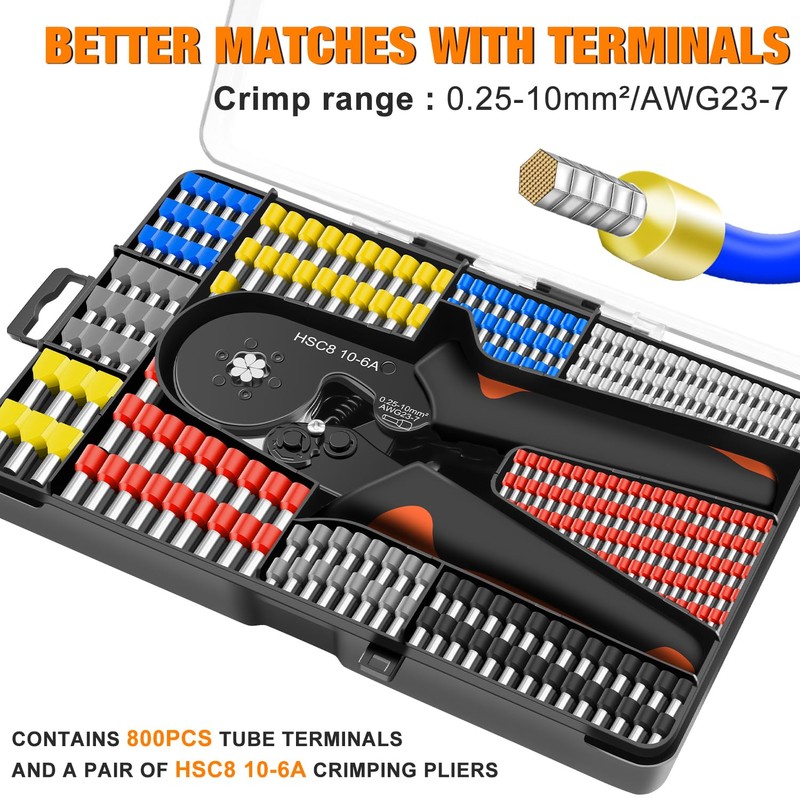 SWANAMB Ferrule Crimping Tool Kit with AWG23-7 Hexagonal Ferrule Crimper