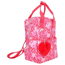 Depesche 12232 TOPModel One Love Backpack for Children in Red and Pink with Plush Heart, Bag with Adjustable Straps and Pendant, Multi-Colour