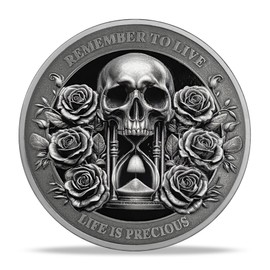 RYUKENLM Memonto Mori Memonto Vivere Coin Daily Stoic Challenge Coins Stoicism Gifts for Daily Pratice EDC Coins