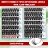 FADVAN Cluster Eyelash Extensions 280pcs 60D Lash Clusters DIY Lash