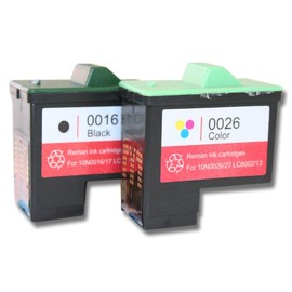 vhbw 2X Tintenpatronen kompatibel mit Dell A920, 720 Drucker - Set Schwarz, CMY (Wiederaufgefüllt)