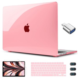 CISSOOK Compatible with MacBook Air 13.6 inch Case Pink 2022 2023 2024 Release A2681 M2 A3113 M3 Chip with Touch ID, Plastic Clear Pink Shell & Keyboard Cover for Mac Air 13.6 M3 M2, Clear Pink