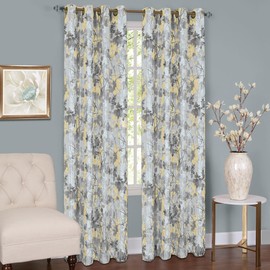 Collections Etc Tranquil Trees Insulated Curtain Panel Silver 50" x 84"