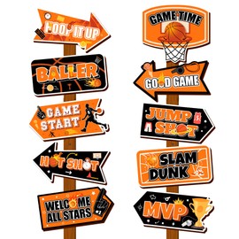 Basketball Party Sign, 20 Pcs Welcome Sign for Basketball Party, Yard Sign & Birthday Decorations Signs for Decorations Supplies