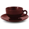 Metropolitan Tea Burgundy Ceramic Teacup and Saucer Set