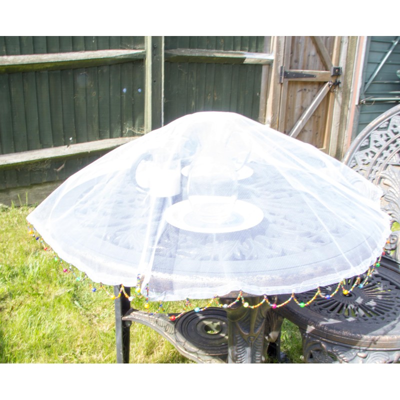 BillionHers Coffee Table Food Covers - Beaded Round Handmade Net