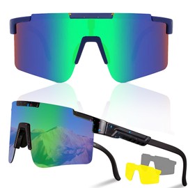 1 x Quick Glasses, Cycling Glasses, Rave Sunglasses for Men and Women, with Adjustable Arms, Sports Glasses, Road Bike Glasses, Polarised UV400 Safety Glasses, Cycling Glasses for Running, Glof Skiing