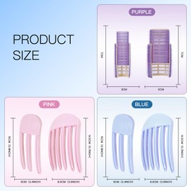 JDMEOPD 4PCS Hair Volume Clips & 2PCS Volumizing Hair Curlers for Fluffy Bangs, Instant Root Lifting Comb for Women, No-Trace High Crown Volume Clips for Natural Voluminous Hair Look