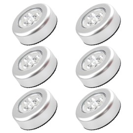 TIANNAIT 6 Pieces of Round Touch Lights; Trunk Emergency Lights, Wireless Lighting, Reading Button Lights, Touch Emergency Lights; Suitable for bedrooms, corridors, Kitchen Decorative Lights (White)