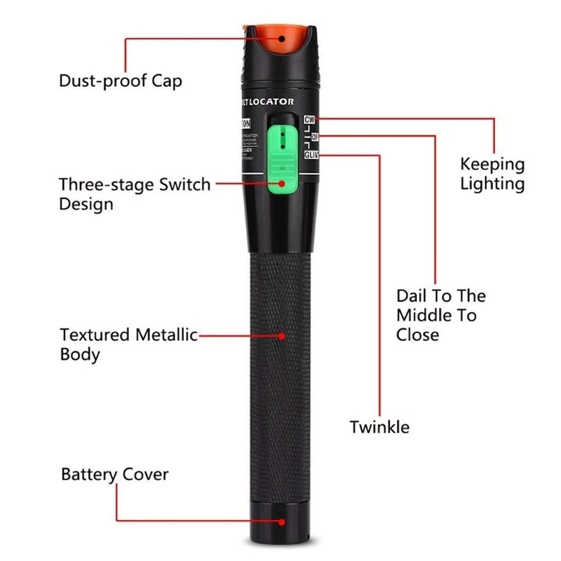 DAXGD Fiber Handheld Optical Power Meter + 30 mW red