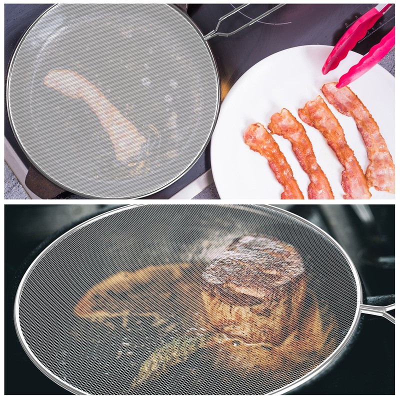 3-Piece Splatter Screen Set – Fine Mesh Stainless-Steel Grease Splatter