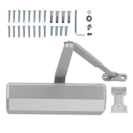 GEKRONE Automatic Door Closer Heavy Duty Hydraulic Aluminum Alloy Surface Mounted Home Door Closer Commerical UL 3-Hour Fire Rating ANSI Grade 1 Adjustable Speed Spring Size 2-5 Door Weight 44-330 Lbs