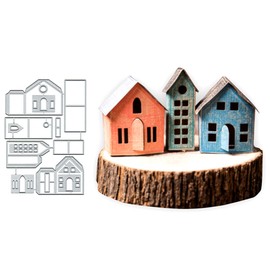 3D Handmade House Metal Die Cuts,Christmas House Door Cutting Dies Cut Stencils DIY Scrapbooking Photo Decorative Embossing Paper Dies for Scrapbooking Card Making