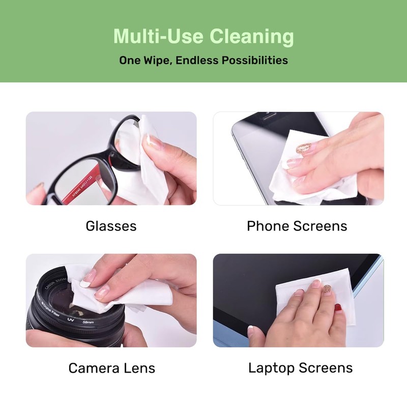 SOLWST Optix Lens Cleaning Wipes - 200 Pre-Moistened, Individually Wrapped