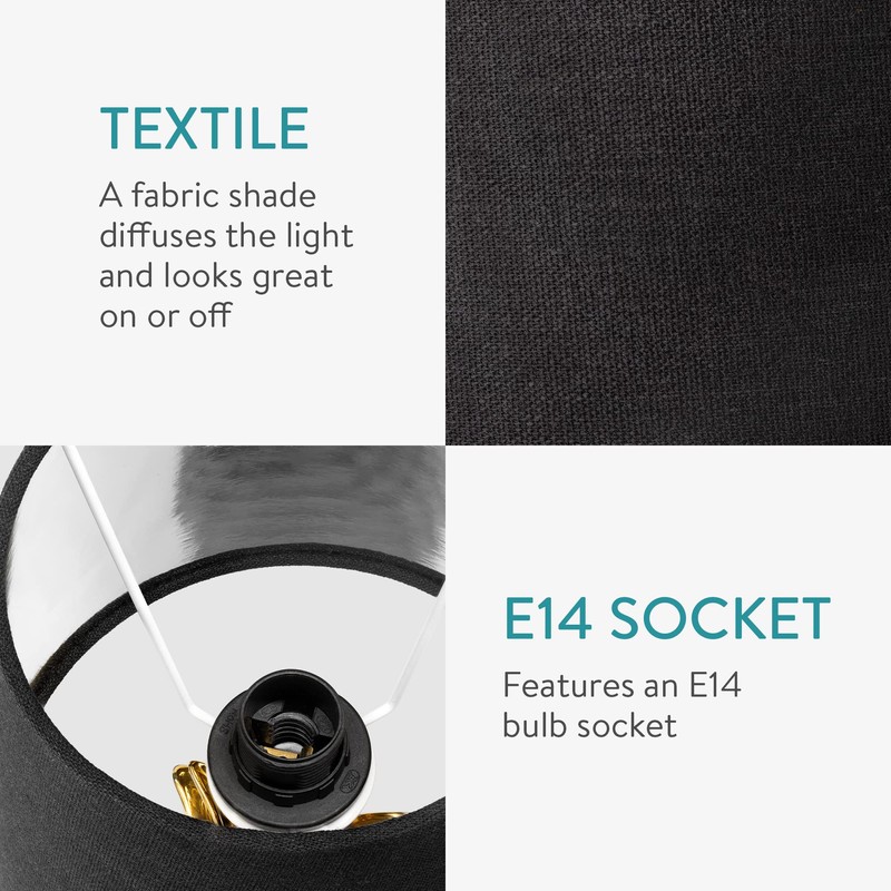 Navaris 2 x Lampshade Table Lamp E14 Round - 15.2