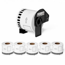 Suminey 6 Rolls DK-2205 (2.4 in x 100 ft) Continuous Compatible Labels for Brother QL Label Printers, High Yield Refillable Address/Shipping Labels, Premium Adhesive & Smudge-Proof