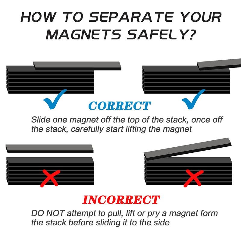 MIKEDE Black Rare Earth Neodymium Magnets, 6 Pack Heavy Duty