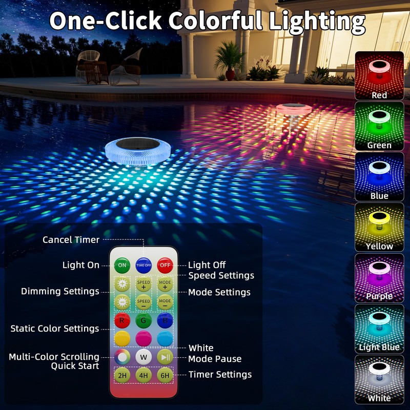 Solar Pool Ionizer Floating Light Copper Ionizer with Remote Control