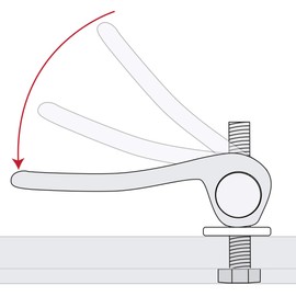 Cam Action T-Track Quick Release Hold Down Clamp for Jigs, Fixtures & Shop Fences. Ideal for Router and Drill Press Table Fences and Many Shop Built Jigs, Sleds and Fixtures (2, 1/4" Cam Action Clamp)
