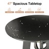 HELLYMOON 47" Round Dining Table for 4-6 Black, Farmhouse Wood