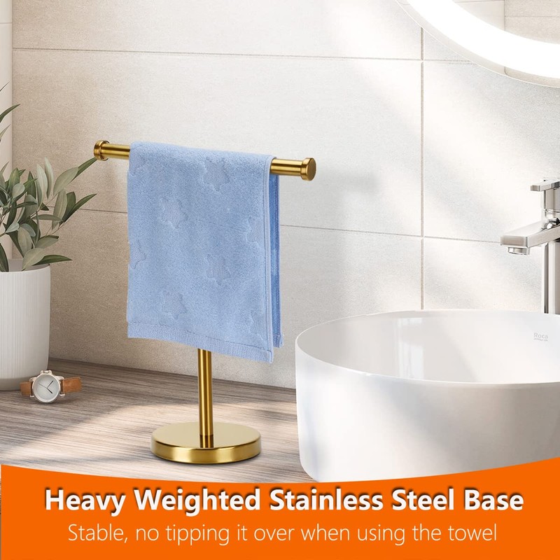 Kalitro Gold Towel Rack Hand Towel Stand, Bathroom Towel Holder