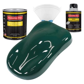 Restoration Shop - Woodland Green Acrylic Enamel Auto Paint - Complete Quart Paint Kit - Professional Single Stage High Gloss Automotive, Car, Truck, Equipment Coating, 8:1 Mix Ratio, 2.8 VOC