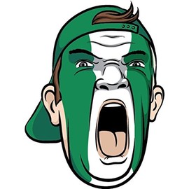 Zirni Nigeria Football Fan National Flag Face World Cup Soccer Sticker Decal Design