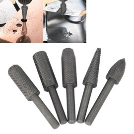 5pcs Electric Rotary File Embossed Steel File Soft Metal File Electric Grinding Head Electric File Head 6mm
