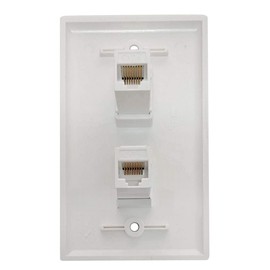 AV Wallplate Cat6 Ethernet Keystone Insert Jack Network Wall Plate Panel - Compatible with Cat6/5/5e Size: 70*115mm 2 Port CAT 5/ 6 Ethernet Decorative Wall Plate By Ulyris