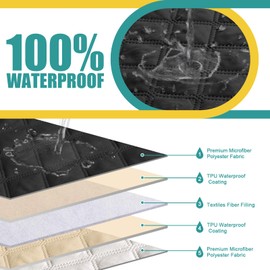 Ruaozz Extra Large Recliner Sectional Couch Covers Waterproof Couch Cover for Reclining L Shape Sofa 5 Seat Reclining Sectional Couch Covers with Pockets (L Shape 5 Seat Recliner Cover, Black)