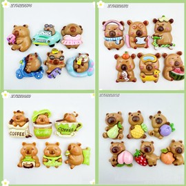 KARLOR 24 Pcs Capybara Figurine Set, Miniature Capybara Decoration Resin Decorative accessories Cute Animal Decor Ornaments for DIY Crafts Phone Cases Magnets Hair Accessories
