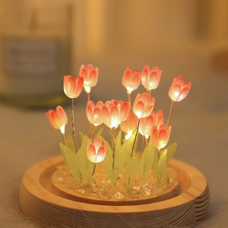 DINOWIN Tulip Lamp, Table Night Light DIY Kit, 13 Pcs,