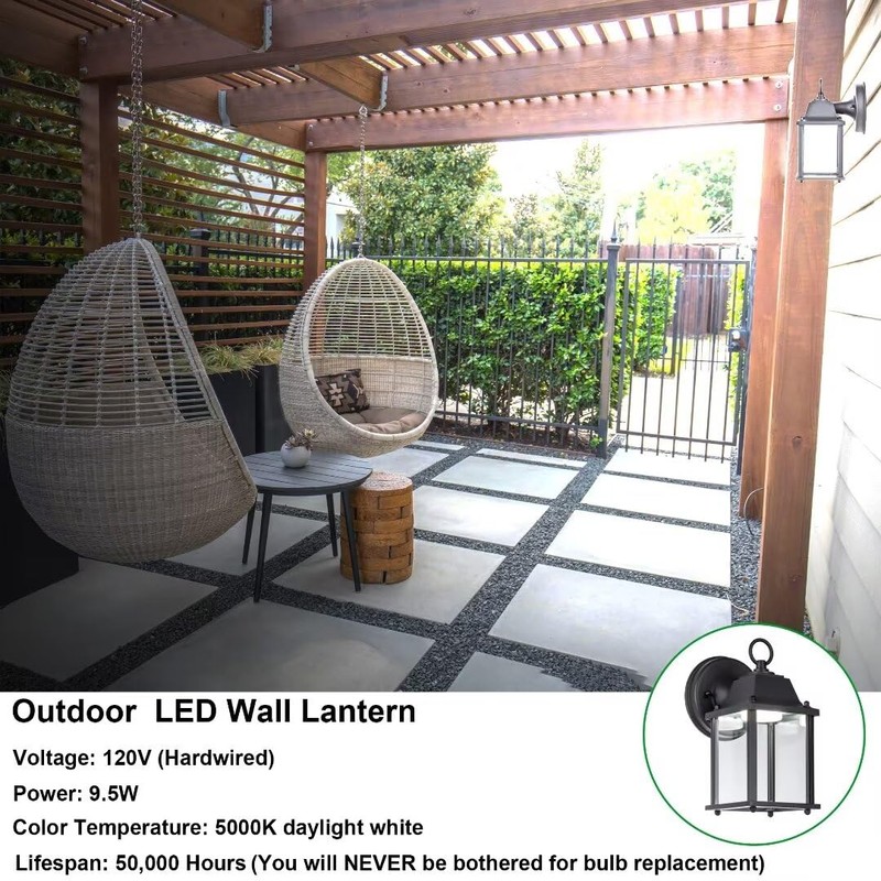 LIT-PaTH Outdoor LED Wall Lantern, Wall Sconce as Porch Lighting