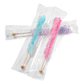 Candy Envy - Mermaid Rock Candy Sugar Sticks - 18 Individually Wrapped Treats - Pink, Light Blue, Lavender Party Favors