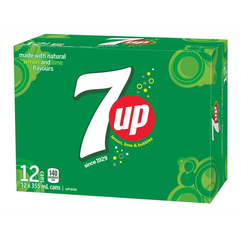 PepsiCo 7UP Soft Drink, 355 mL/12 fl. oz., Cans, 12